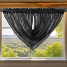 Velosso Alessandria Black Slot Top Swag Voile Panel Curtain 112 x 99cm - Wilko - thumbnail 1