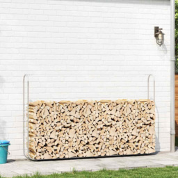 vidaXL Galvanised Steel Wire Silver Firewood Rack 250 x 25 x 150cm - Size: 150 x 25 x 250cm - Wilko - thumbnail 3