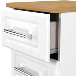 Crowndale Kent 2 Drawer White Ash and Modern Oak Compact Bedside Cabinet Ready Assembled - White Ash & Modern Oak - Wilko - thumbnail 7