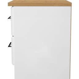 Crowndale Kent 2 Drawer White Ash and Modern Oak Compact Bedside Cabinet Ready Assembled - White Ash & Modern Oak - Wilko - thumbnail 4