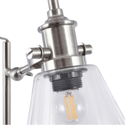 Pacific Lifestyle Chaplin Curved Glass Shade Concrete and Brushed Chrome Table Lamp - Size: 64 x 18 x 30cm - Grey - Wilko - thumbnail 5