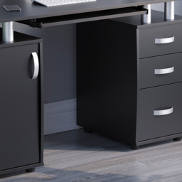 Vida Designs Otley 3 Drawer Computer Desk Black - Size: 74 x 120 x 55cm - Wilko - thumbnail 6