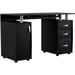 Vida Designs Otley 3 Drawer Computer Desk Black - Size: 74 x 120 x 55cm - Wilko - thumbnail 3
