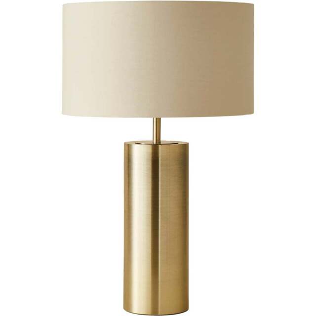 ValueLights Lexy Reni Beige and Antique Brass Shade Touch LED Table Lamp - Size: 55 x 35 x 35cm - Gold - Wilko - image 1