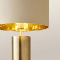 ValueLights Lexy Reni Beige and Antique Brass Shade Touch LED Table Lamp - Size: 55 x 35 x 35cm - Gold - Wilko - thumbnail 4
