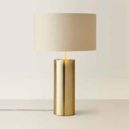 ValueLights Lexy Reni Beige and Antique Brass Shade Touch LED Table Lamp - Size: 55 x 35 x 35cm - Gold - Wilko - thumbnail 6