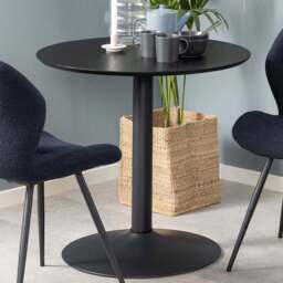 Florence Ibiza Small Round 4 Seater Table Black Ash and Matt Black - Furniture To Go - Wilko