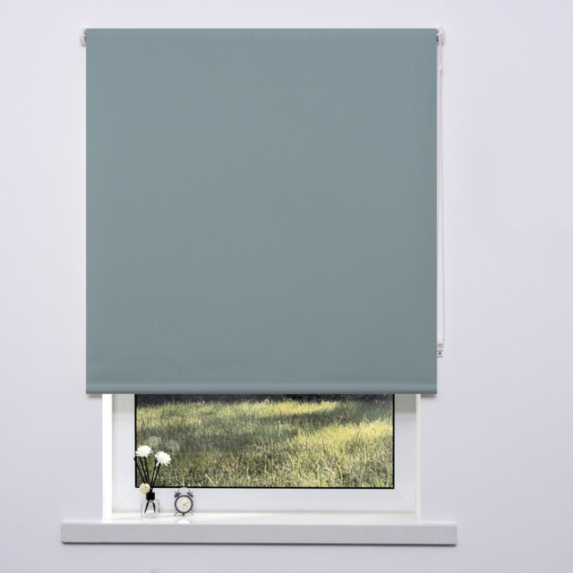 Plain Blackout Blinds Jade Green 180cm - Wilko - image 1