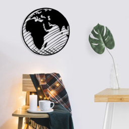 Decortie Our Planet Black Metal Wall Sculpture Art 55 x 55cm - Size: 55 x 55 x 3cm - Wilko - thumbnail 4