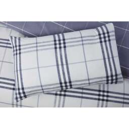 Rapport Home Harris King Size Denim Check Duvet Set - Blue - Wilko - thumbnail 4