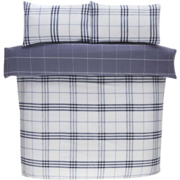 Rapport Home Harris King Size Denim Check Duvet Set - Blue - Wilko - thumbnail 3