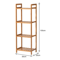Living and Home 4 Shelf Natural Small Bookshelf - Brown - Wilko - thumbnail 5