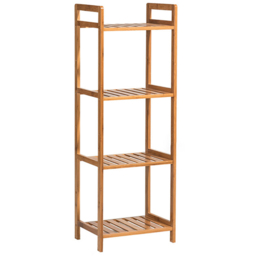Living and Home 4 Shelf Natural Small Bookshelf - Brown - Wilko - thumbnail 3