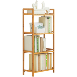 Living and Home 4 Shelf Natural Small Bookshelf - Brown - Wilko - thumbnail 4