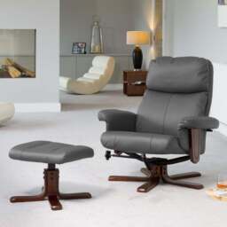 Artemis Home Woodacre Grey Swivel Chair with Footstool - Size: Single - Wilko