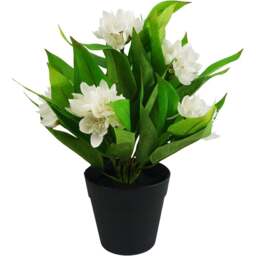Leaf White Flower Freesia Artificial Plant 18cm - Size: 18 x 25 x 25cm - Wilko
