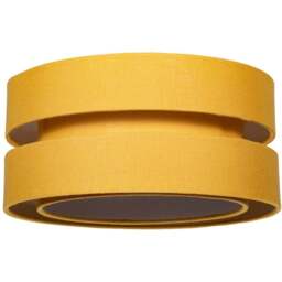 Happy Homewares 3 Tier Ochre Linen Fabric Ceiling Pendant Shade - Size: 13 x 26 x 26cm - Yellow - Wilko