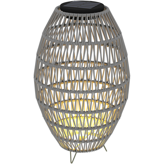 Outsunny Grey Rattan Solar Lamp - Size: 51 x 32 x 32cm - Wilko - image 1