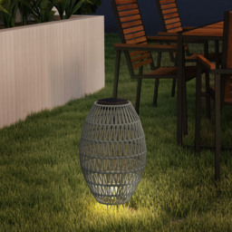 Outsunny Grey Rattan Solar Lamp - Size: 51 x 32 x 32cm - Wilko - thumbnail 5