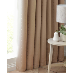 Alan Symonds Madison Latte Ring Top Curtain 168 x 137cm - Size: W 168 x D 137cm - Cream - Wilko - thumbnail 4