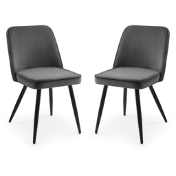 Julian Bowen Burgess Set of 2 Grey Dining Chair - Wilko - thumbnail 3
