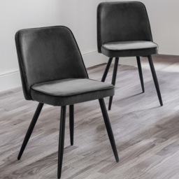 Julian Bowen Burgess Set of 2 Grey Dining Chair - Wilko - thumbnail 1