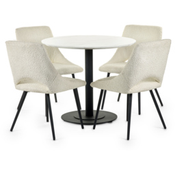 Julian Bowen Luca 4 Seater Round Table White and Black - Wilko - thumbnail 6