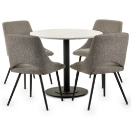 Julian Bowen Luca 4 Seater Round Table White and Black - Wilko - thumbnail 5