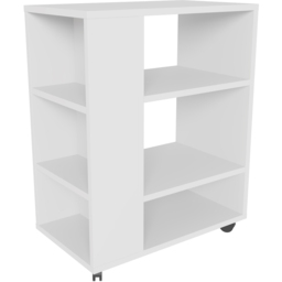 Decorotika Roza 6 Shelf Mobile Printer Desk Stand with Wheels - Size: 75 x 60 x 35cm - White - Wilko - thumbnail 3