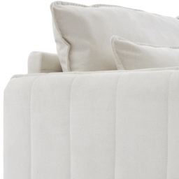 Living and Home White Fleece Fabric Armchair with Cushions - Size: 83 x 80 x 79cm - Beige White - Wilko - thumbnail 5