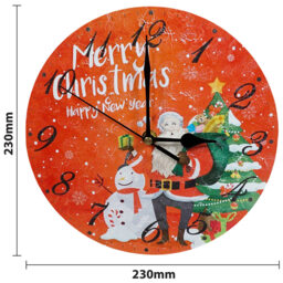 Xmas Haus Christmas Santa and Snowman Round Wall Clock 23cm - Multi - Wilko - thumbnail 6
