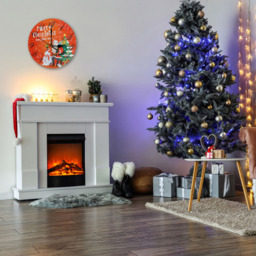 Xmas Haus Christmas Santa and Snowman Round Wall Clock 23cm - Multi - Wilko - thumbnail 5