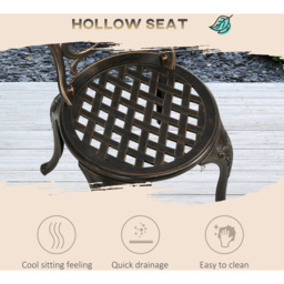 Outsunny 2 Seater Garden Bistro Set Bronze - Size: 3 Seater - Brown - Wilko - thumbnail 7
