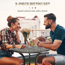 Outsunny 2 Seater Garden Bistro Set Bronze - Size: 3 Seater - Brown - Wilko - thumbnail 5