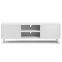 Julian Bowen Moritz 2 Door 2 Shelf White TV Unit - Size: 40 x 177 x 58cm - Wilko - thumbnail 4