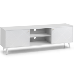 Julian Bowen Moritz 2 Door 2 Shelf White TV Unit - Size: 40 x 177 x 58cm - Wilko - thumbnail 3