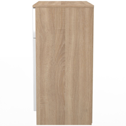 Crowndale Milan 2 Door Single Drawer White Gloss and Bardolino Oak Sideboard Ready Assembled - Size: 79 x 74 x 39cm - White Gloss & Bardolino Oak - Wi - thumbnail 4