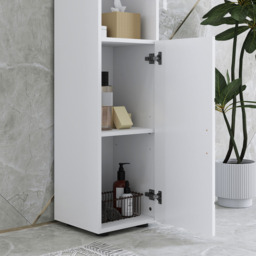 Kleankin 2 Door 2 Shelf White Tall Bathroom Storage Cabinet - Size: 183.0 cm x 30.0 cm x 30.0 cmcm - Wilko - thumbnail 4
