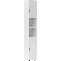 Kleankin 2 Door 2 Shelf White Tall Bathroom Storage Cabinet - Size: 183.0 cm x 30.0 cm x 30.0 cmcm - Wilko - thumbnail 3