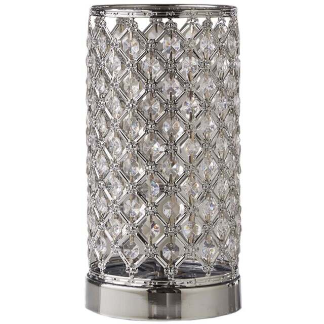 Kliving Mikey Beaded Silver Chrome Touch Table Lamp - Size: 25 x 13 x 13cm - Wilko - image 1