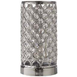 Kliving Mikey Beaded Silver Chrome Touch Table Lamp - Size: 25 x 13 x 13cm - Wilko - thumbnail 1