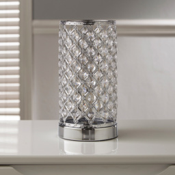 Kliving Mikey Beaded Silver Chrome Touch Table Lamp - Size: 25 x 13 x 13cm - Wilko - thumbnail 3