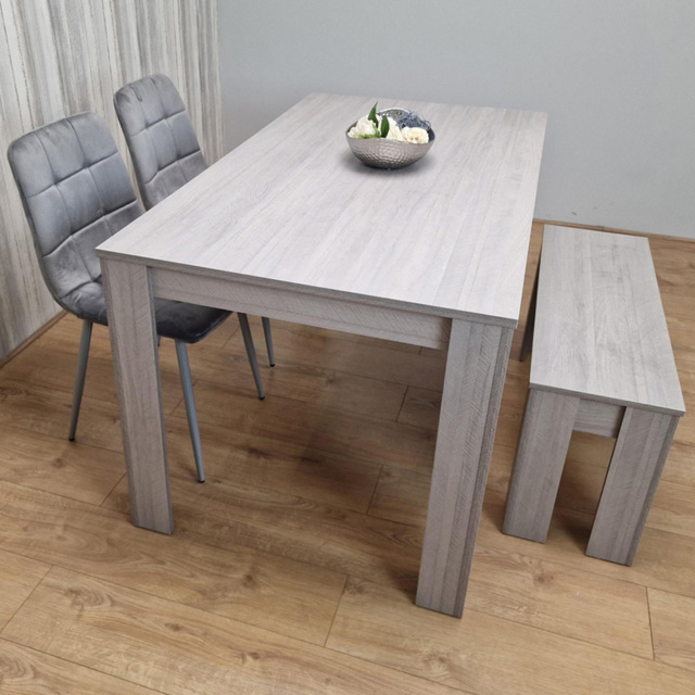 Portland 4 Seater Square Velvet Dining Table Set Arrow Grey and Grey - Wilko - image 1