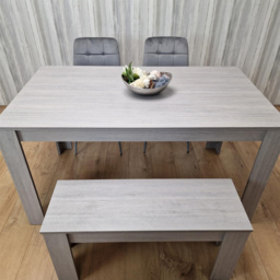 Portland 4 Seater Square Velvet Dining Table Set Arrow Grey and Grey - Wilko - thumbnail 6