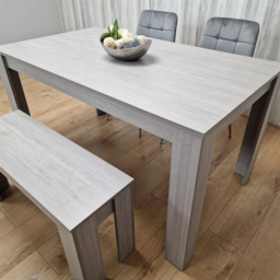 Portland 4 Seater Square Velvet Dining Table Set Arrow Grey and Grey - Wilko - thumbnail 5