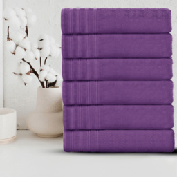 Velosso Hampi Cotton Purple Hand Towel Set of 2 - Wilko - thumbnail 3