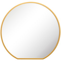 MirrorOutlet The Circulus Gold Flat Bottom Circular Outdoor Garden Wall Mirror 126 x 120cm - Size: 120 x 126 x 3cm - Wilko
