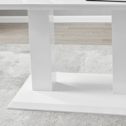 Furniturebox Molini Solara 6 Seater Dining Set White Gloss and Gold - Wilko - thumbnail 7