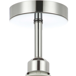 Happy Homewares Polished Chrome Plated Ceiling Light - Size: 17 x 12 x 12cm - Silver - Wilko - thumbnail 3