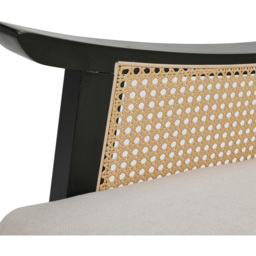 Living and Home Black Fabric Cushion Mid Century Rattan Chair - Size: Single - Wilko - thumbnail 6